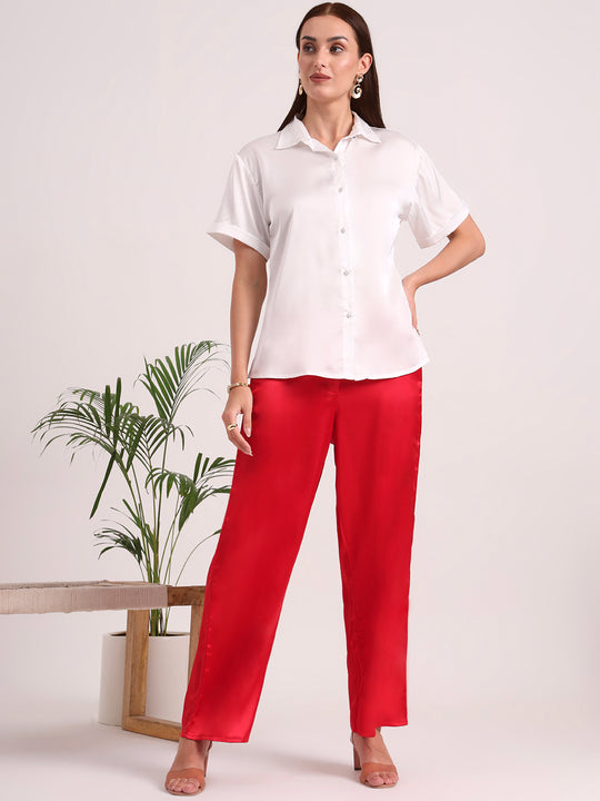 Women's European Satin Loose Fit Trouser
