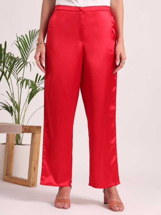 Women's European Satin Loose Fit Trouser