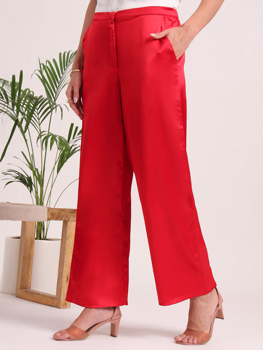 Women's European Satin Loose Fit Trouser