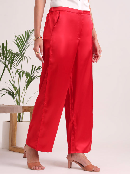 Women's European Satin Loose Fit Trouser