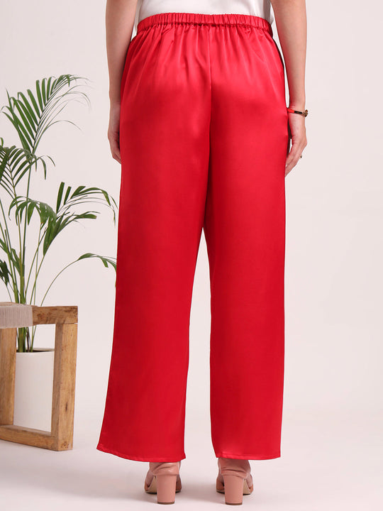 Women's European Satin Loose Fit Trouser