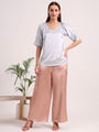 Women's European Satin Flared Pleated Trouser