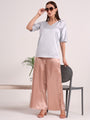 Women's European Satin Flared Pleated Trouser