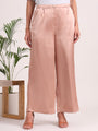 Women's European Satin Flared Pleated Trouser