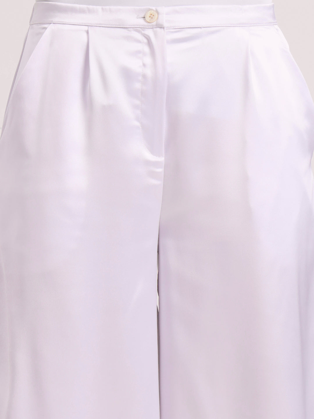 Women's European Satin Flared Pleated Trouser