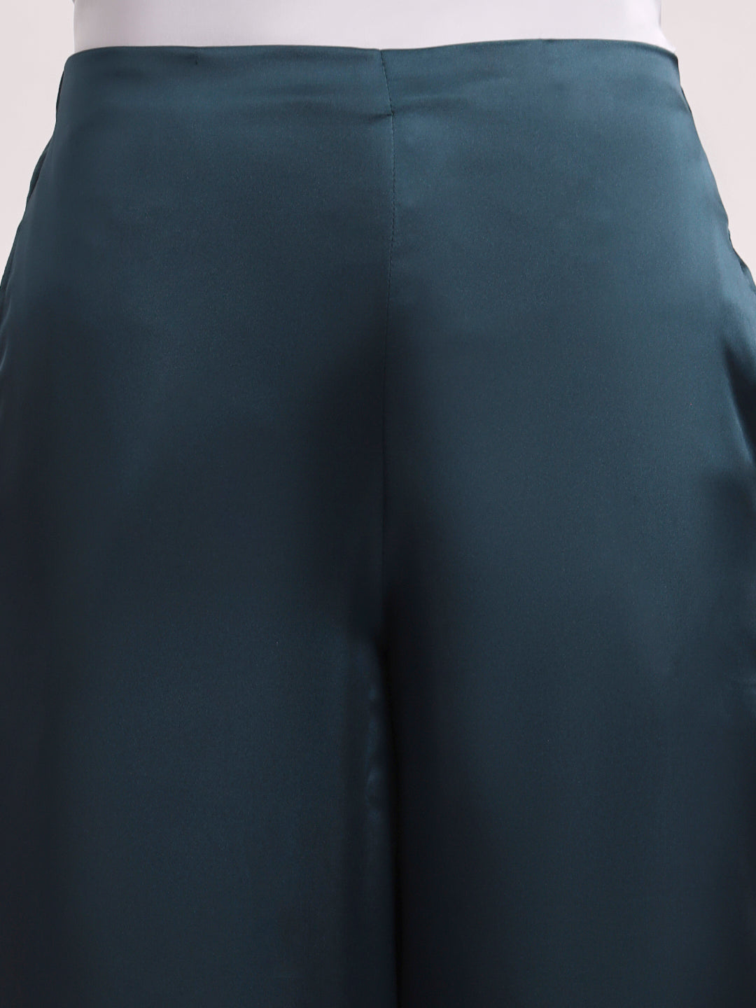 Women'S European Satin Regular Fit Flared Trouser
