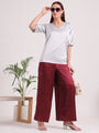 Women'S European Satin Regular Fit Flared Trouser