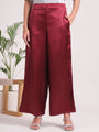 Women'S European Satin Regular Fit Flared Trouser