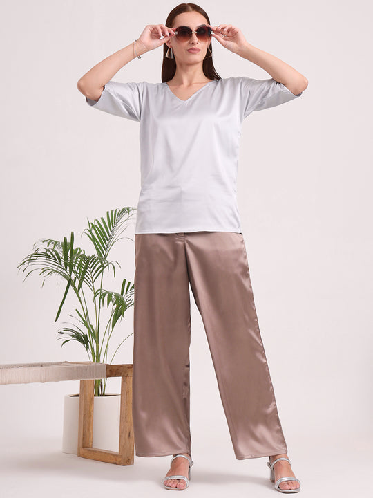 Women's European Satin Loose Fit Trouser