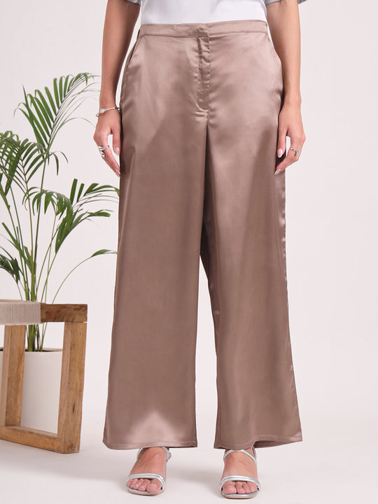 Women's European Satin Loose Fit Trouser