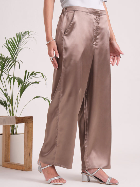 Women's European Satin Loose Fit Trouser