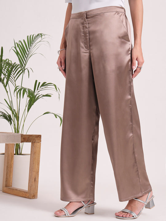 Women's European Satin Loose Fit Trouser