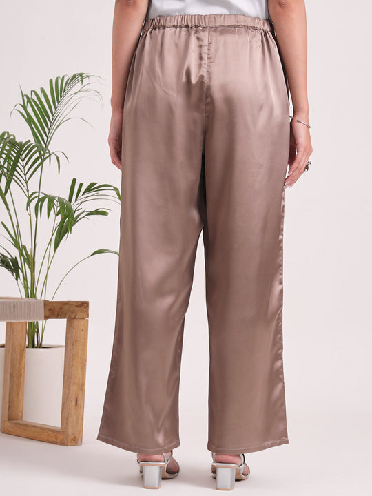Women's European Satin Loose Fit Trouser
