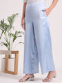 Women'S European Satin Regular Fit Flared Trouser