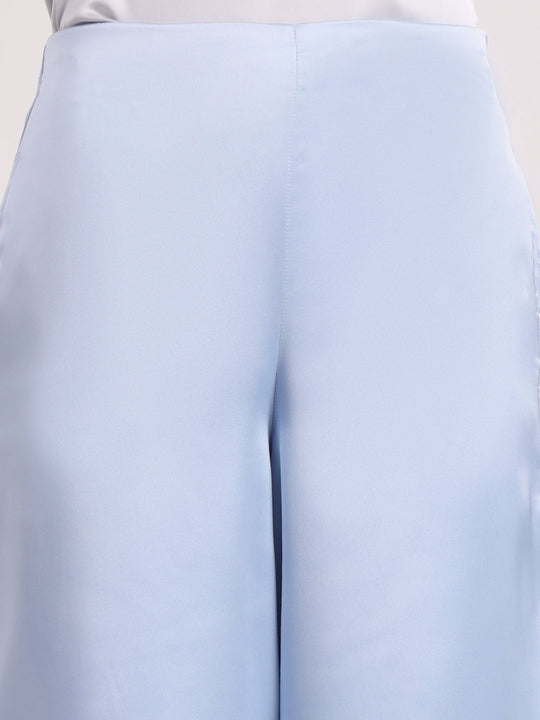 Women'S European Satin Regular Fit Flared Trouser