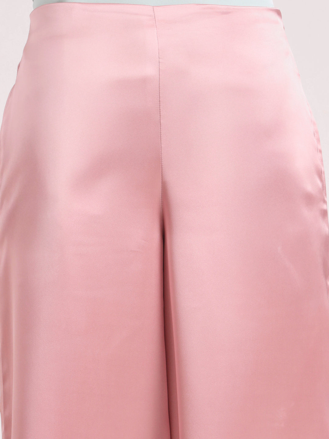 Women'S European Satin Regular Fit Flared Trouser