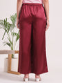 Women's European Satin Flared Pleated Trouser