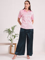 Women's European Satin Flared Pleated Trouser
