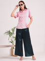 Women's European Satin Flared Pleated Trouser