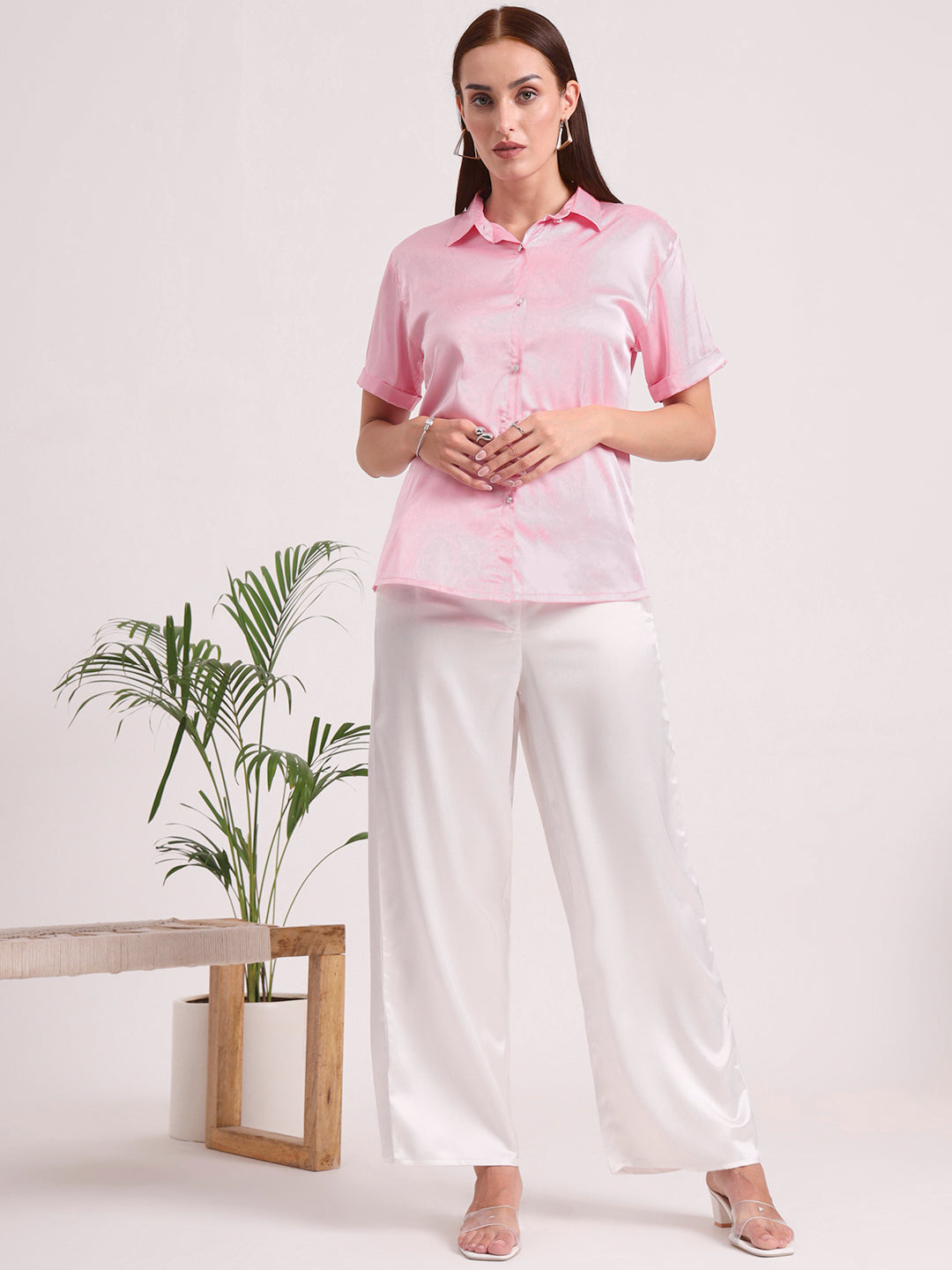 Women's European Satin Loose Fit Trouser