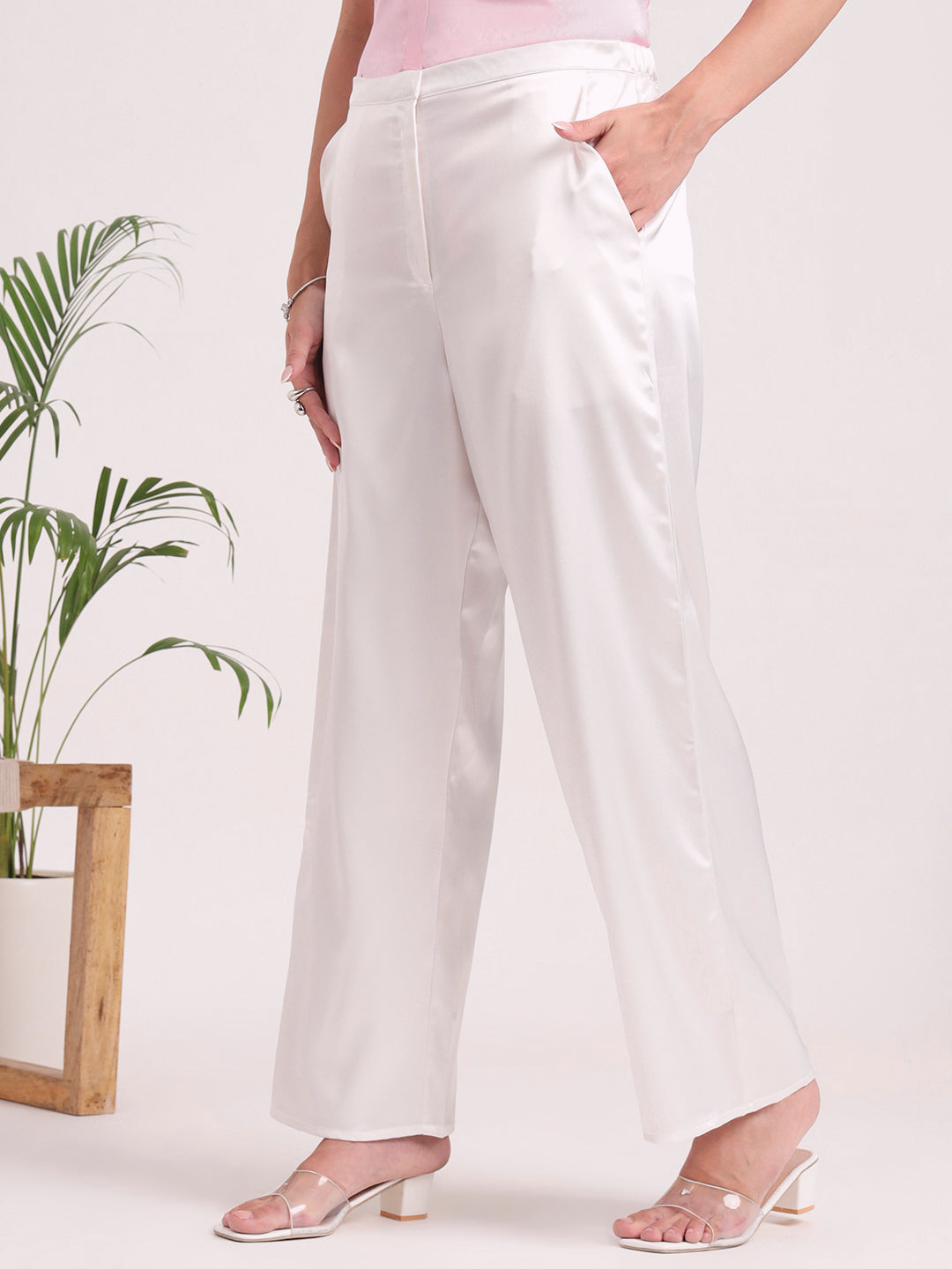 Women's European Satin Loose Fit Trouser