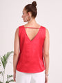 Women's European Satin V Neck Sleeveless Top