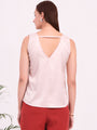 Women's European Satin V Neck Sleeveless Top