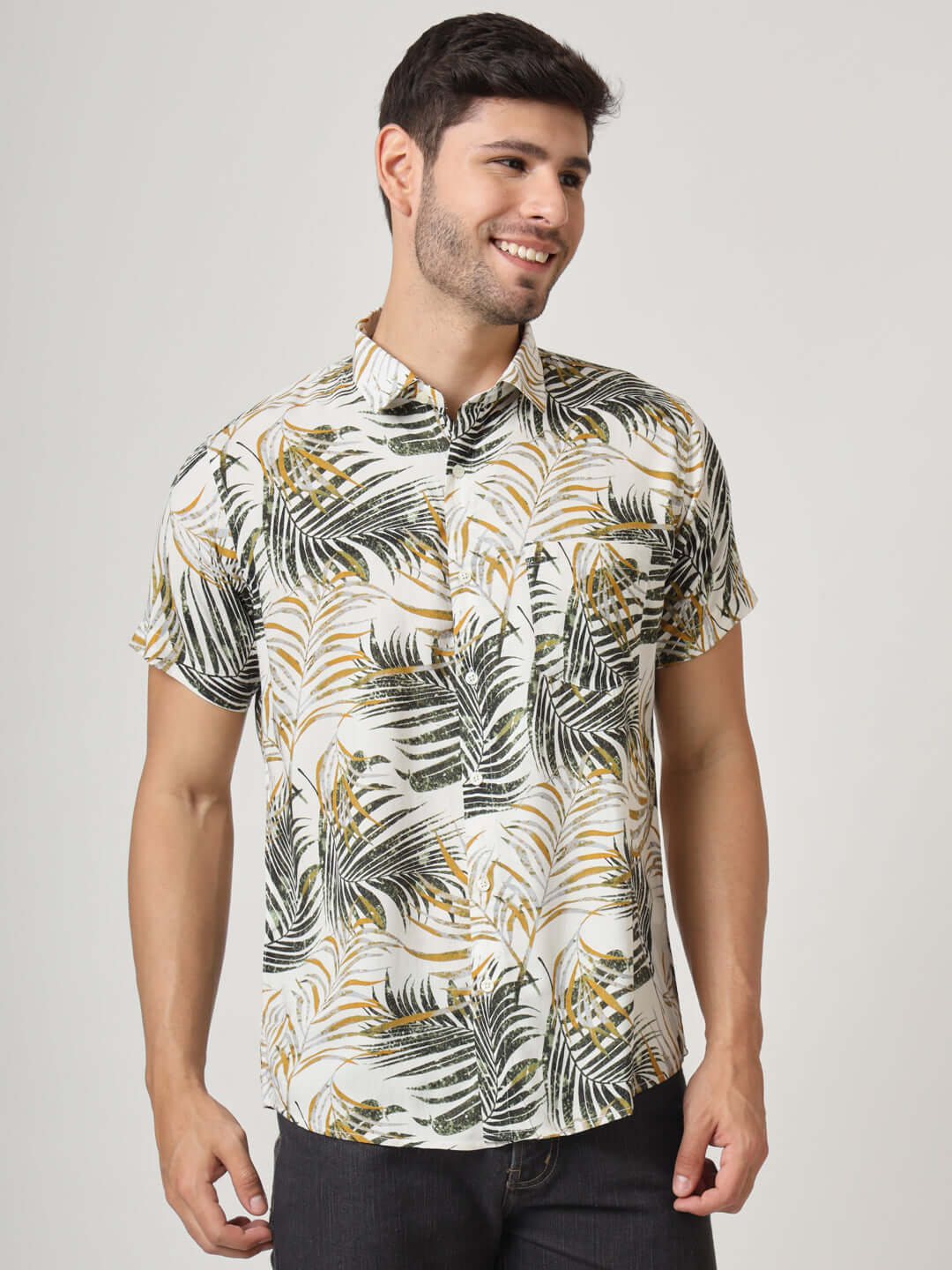 Botanical Print Premium Rayon Shirt