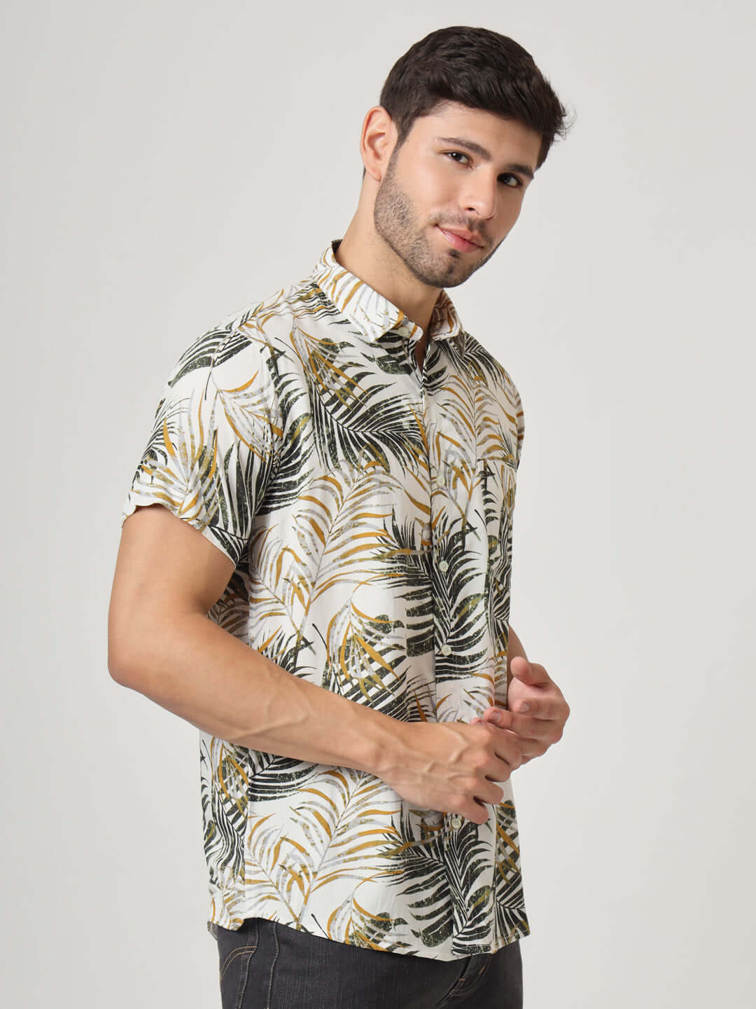 Botanical Print Premium Rayon Shirt