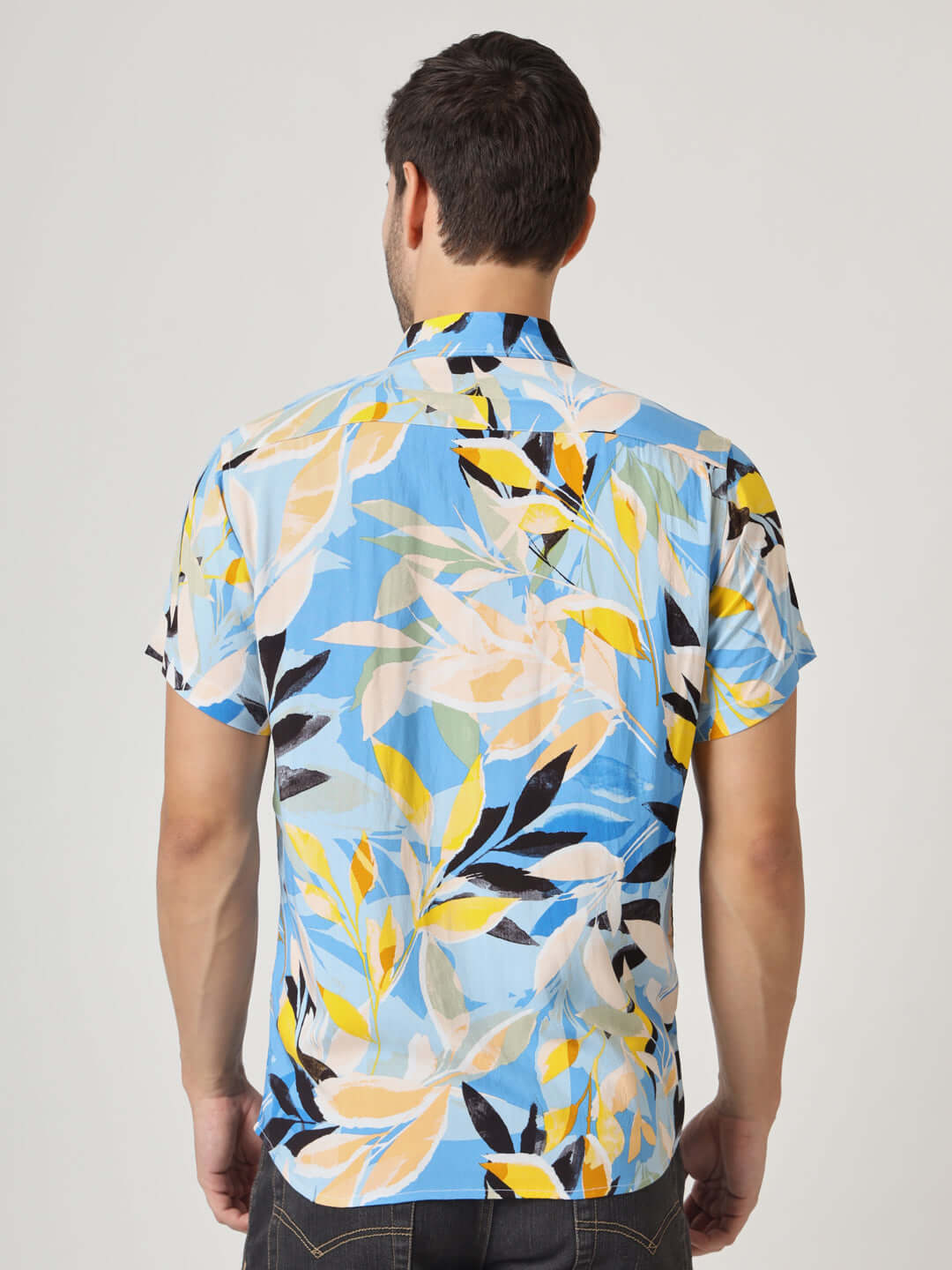 Multicolor Leaf Print Premium Rayon Shirt