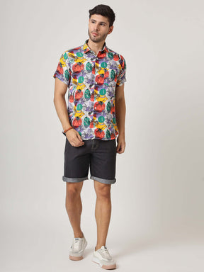 Multicolor Hawaiian Print Premium Rayon Shirt