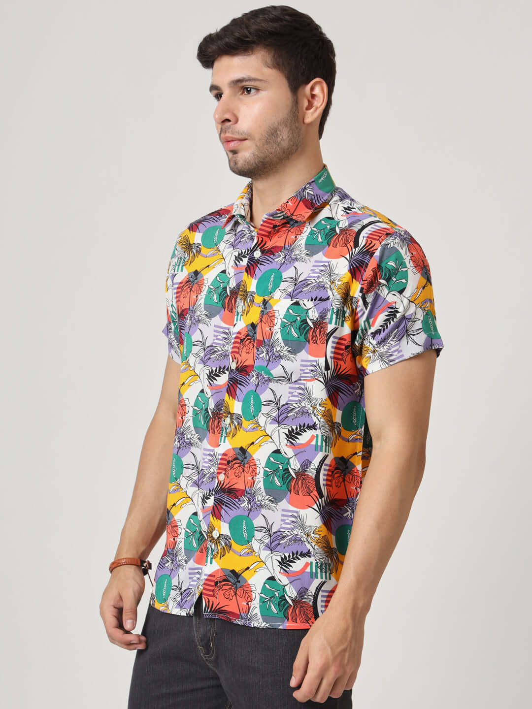 Multicolor Hawaiian Print Premium Rayon Shirt