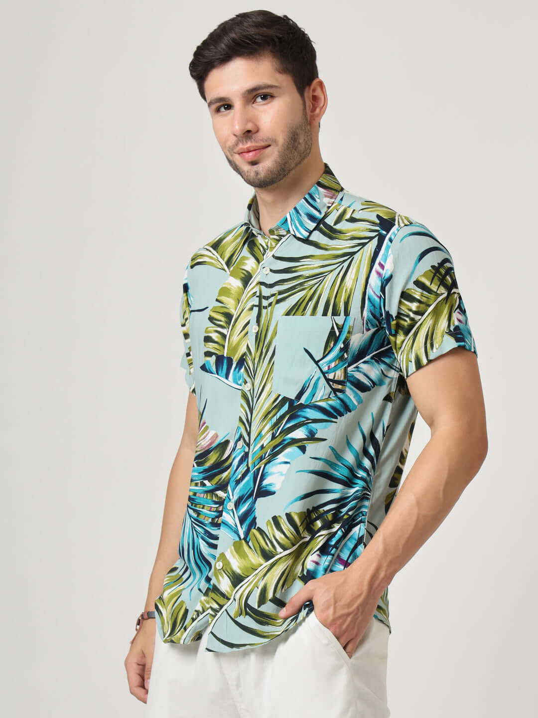 Hawaiian Print Premium Rayon Shirt