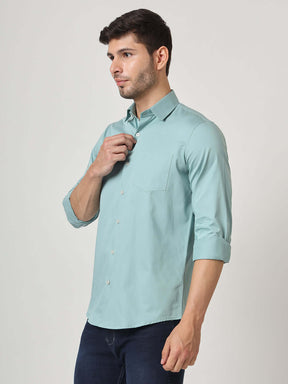 Premium Cotton Satin Greyish Green Shirt