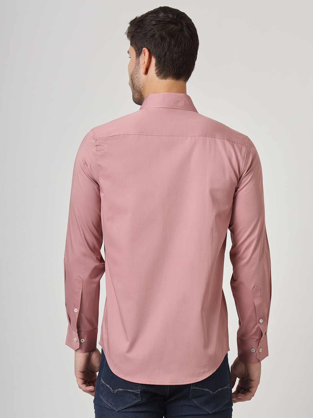Premium Cotton Lycra Rose Pink Shirt