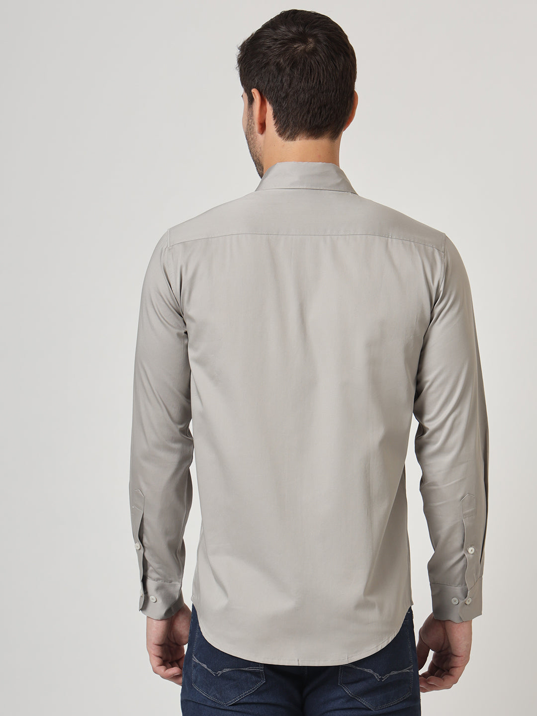 Premium Cotton Lycra Grey Shirt