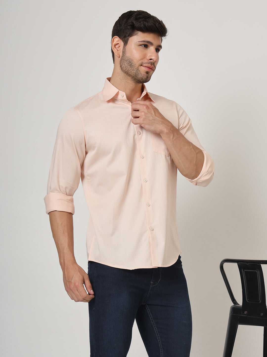 Premium Cotton Lycra Peach Shirt