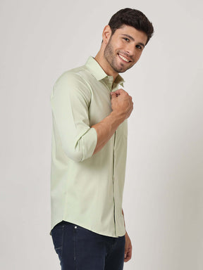 Premium Cotton Satin Pistachio Green Shirt