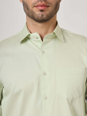 Premium Cotton Satin Pistachio Green Shirt