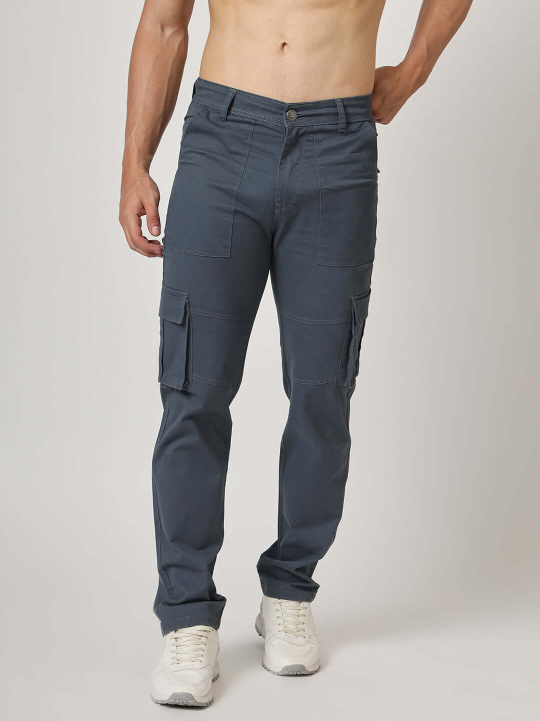 Premium Cotton Steel Blue Cargo Pant