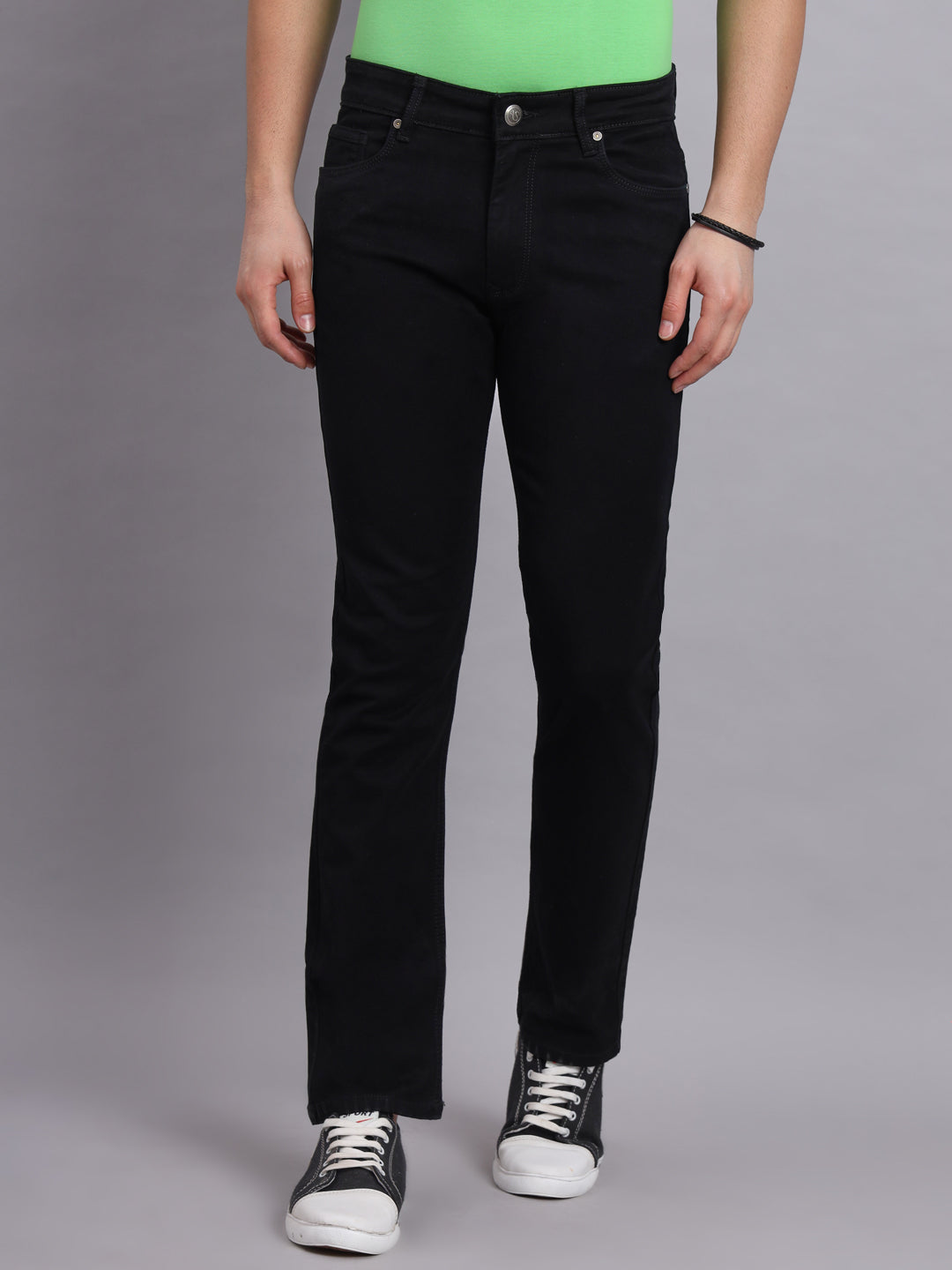 AMSWAN BLACK DENIM JEANS FOR MEN'S