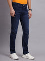 Premium Men'S Dark Navy Jeans Straight Fit With Stretch Comfort