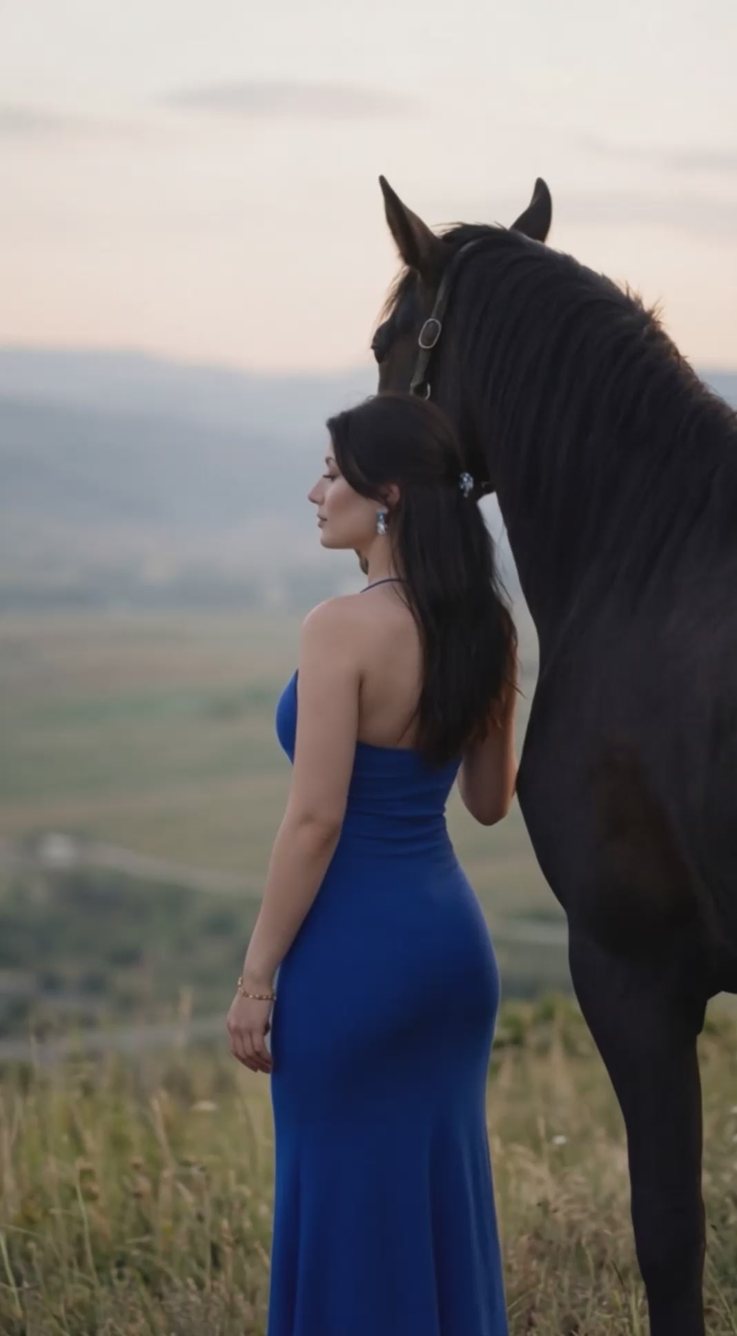 Blue Cubic Zirconia Necklace & Earrings Set for Women