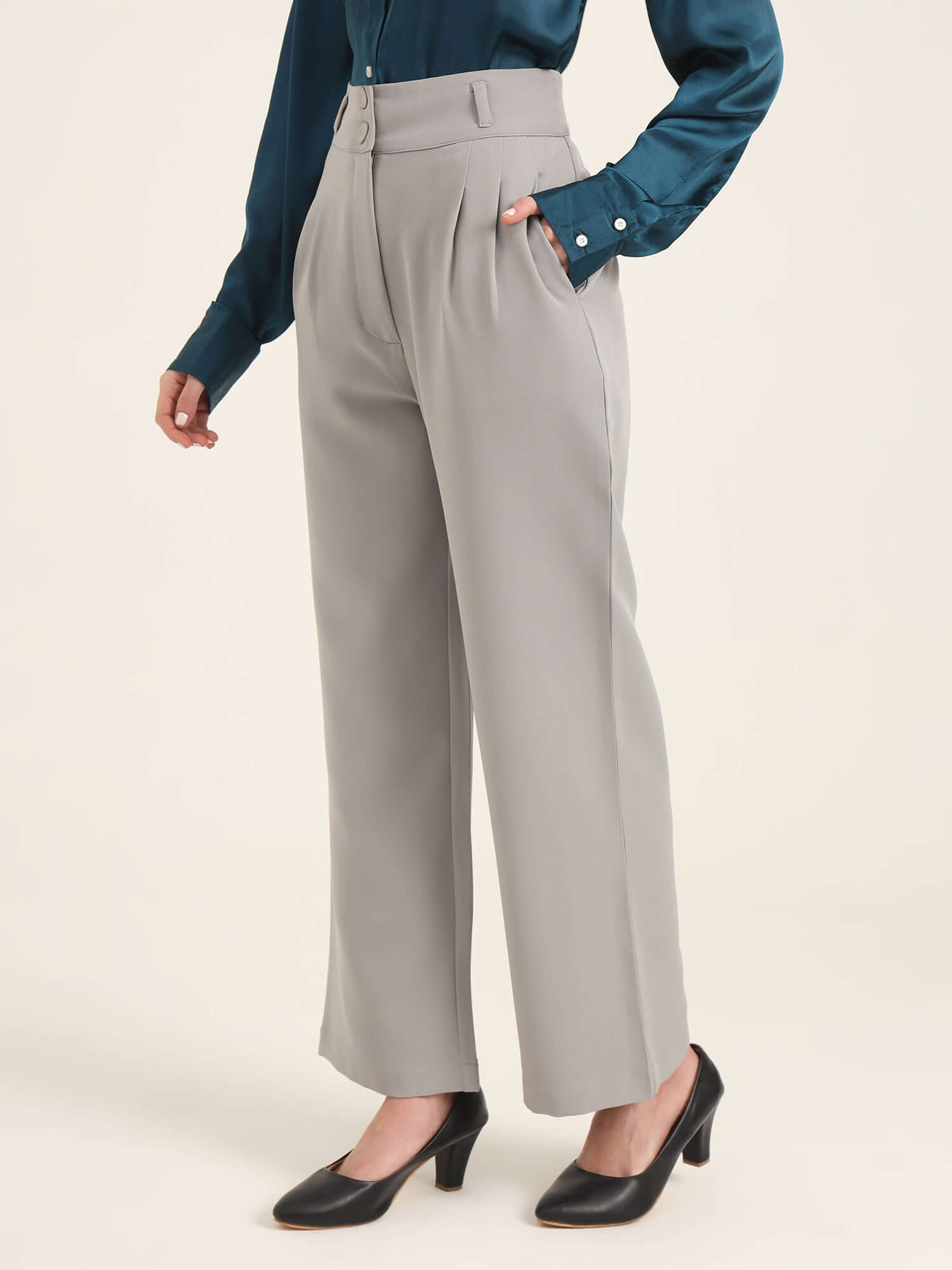 WOMEN'S LUXURY BANANA CREPE CARBON K PANT