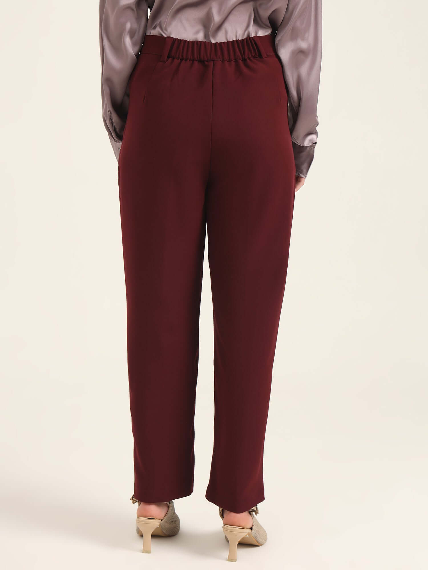 WOMEN'S LUXURY BANANA CREPE MAHOGANY C PANT