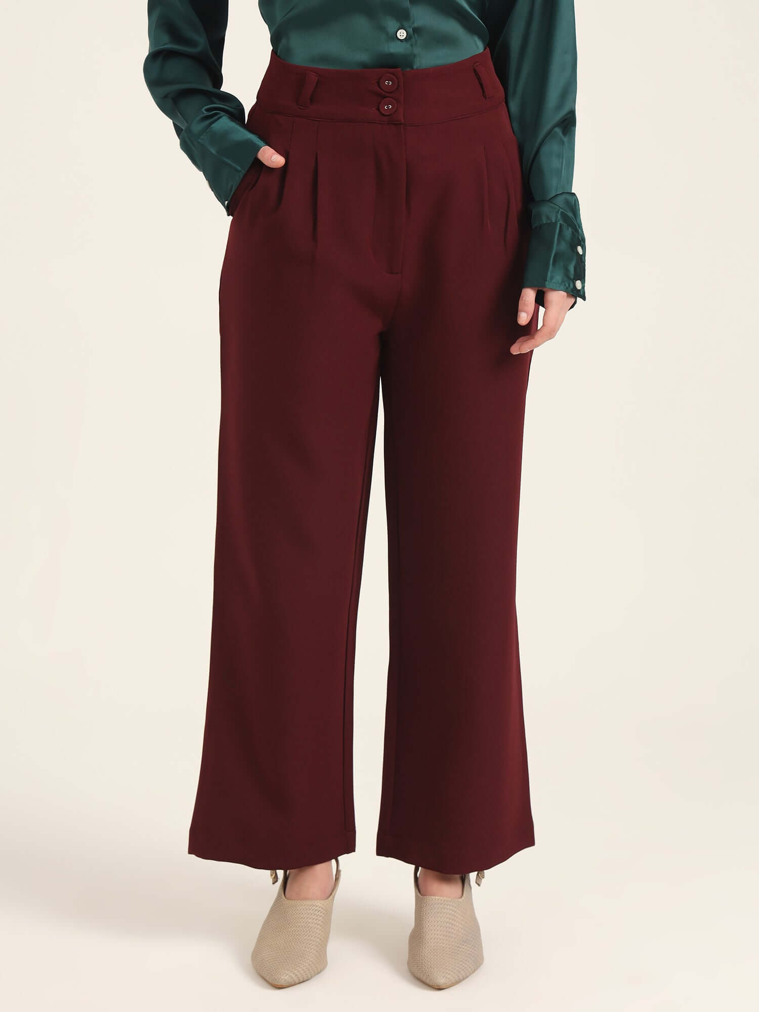 WOMEN'S LUXURY BANANA CREPE MAHOGANY K PANT