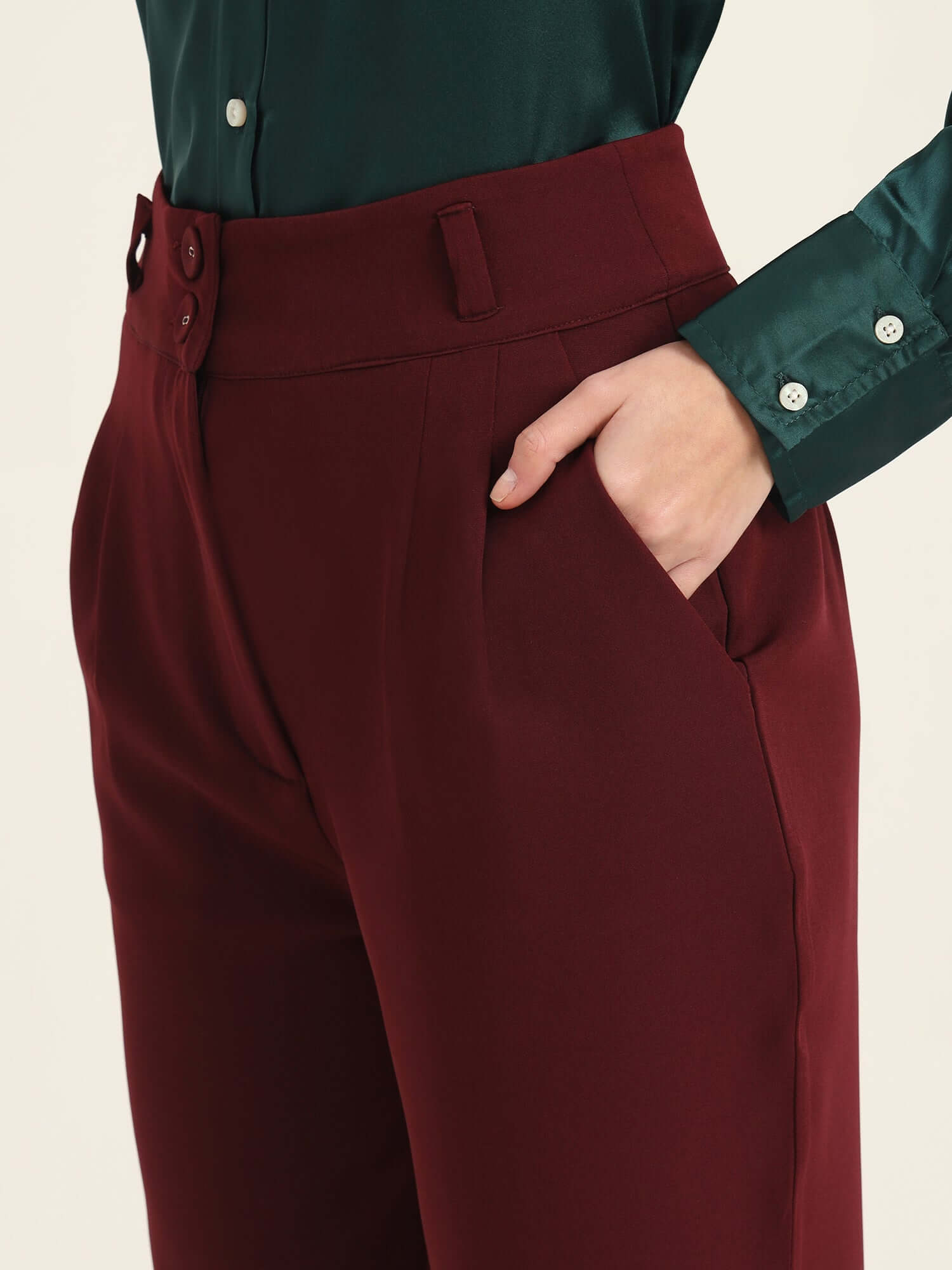 WOMEN'S LUXURY BANANA CREPE MAHOGANY K PANT