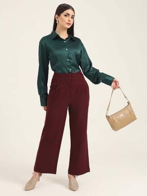 WOMEN'S LUXURY BANANA CREPE MAHOGANY K PANT