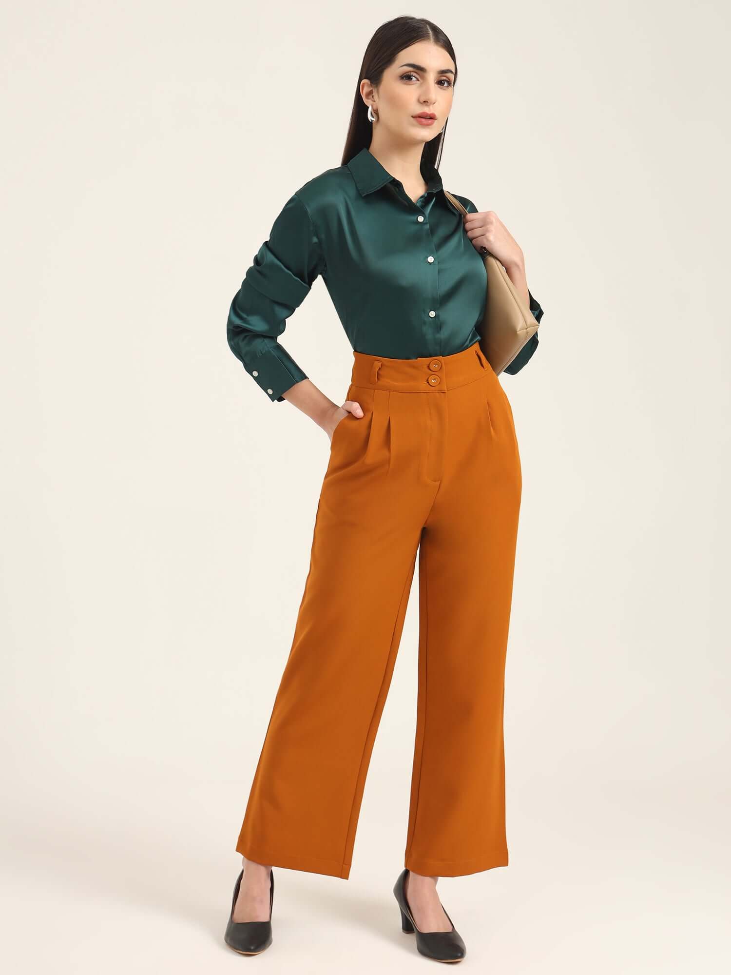 WOMEN'S LUXURY BANANA CREPE SEPIA K PANT