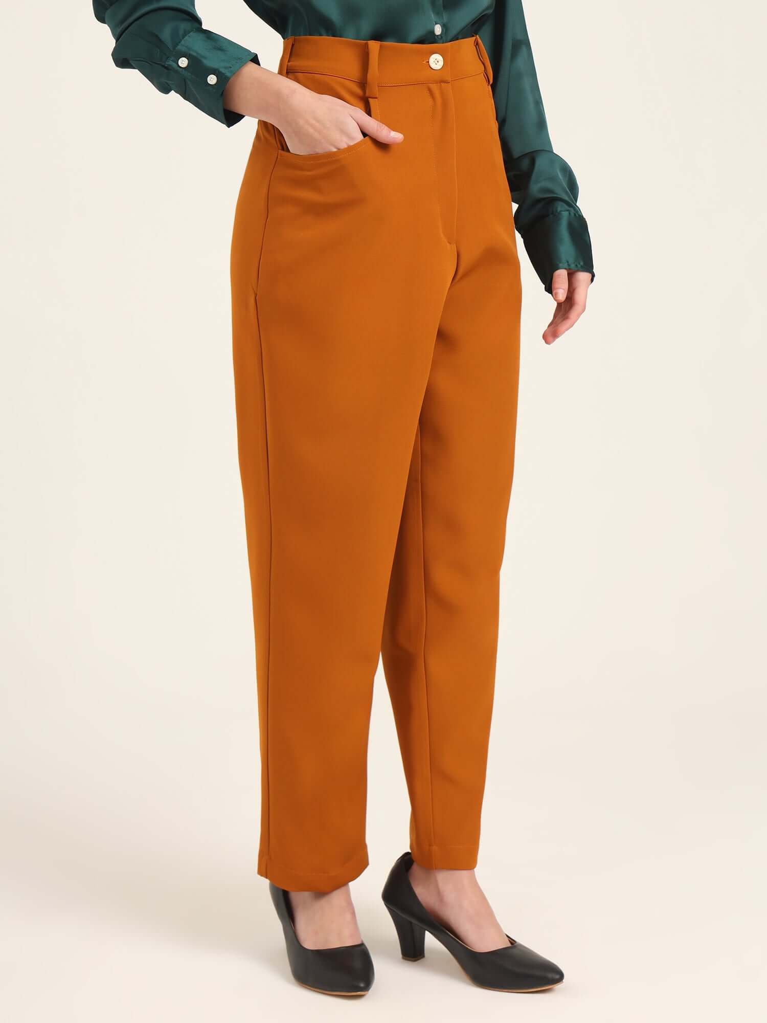 WOMEN'S LUXURY BANANA CREPE SEPIA C PANT